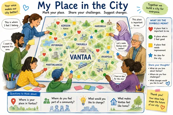 My Place in the City activity poster for Opportunity Market 2026 in Vantaa